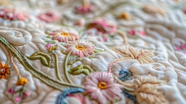 detail vyšívanej kvetiny